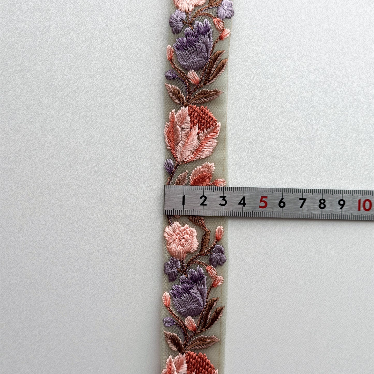 S361 インド刺繍リボン 3cm幅 チュール チューリップ