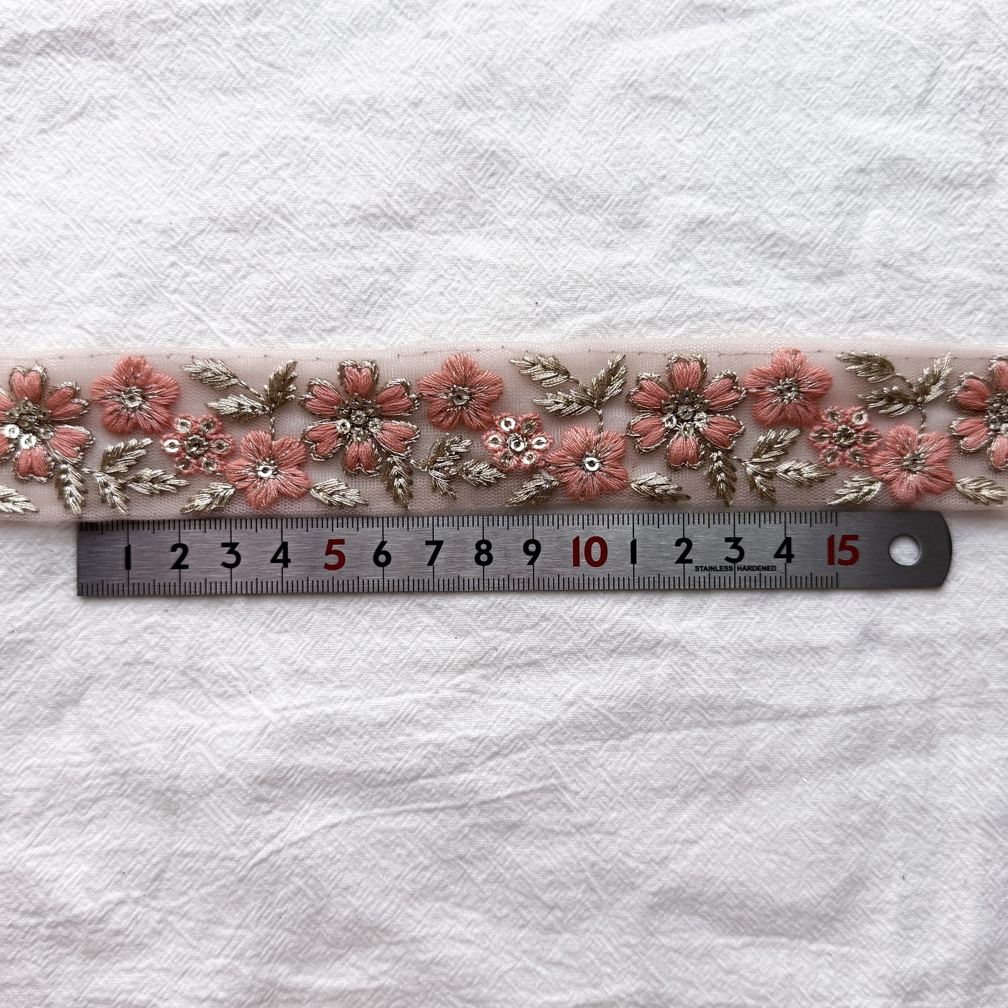 S406 インド刺繍リボン 3.5cm幅 チュール