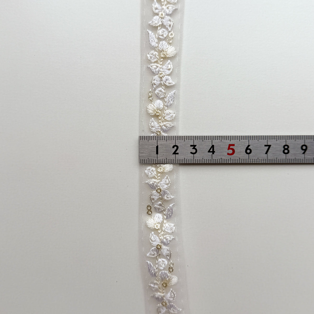 S420 インド刺繍リボン 2.5cm幅 チュール