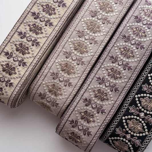 S356 インド刺繍リボン 5cm幅 布地