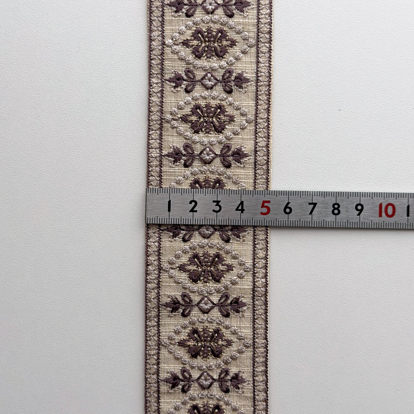 S356 インド刺繍リボン 5cm幅 布地