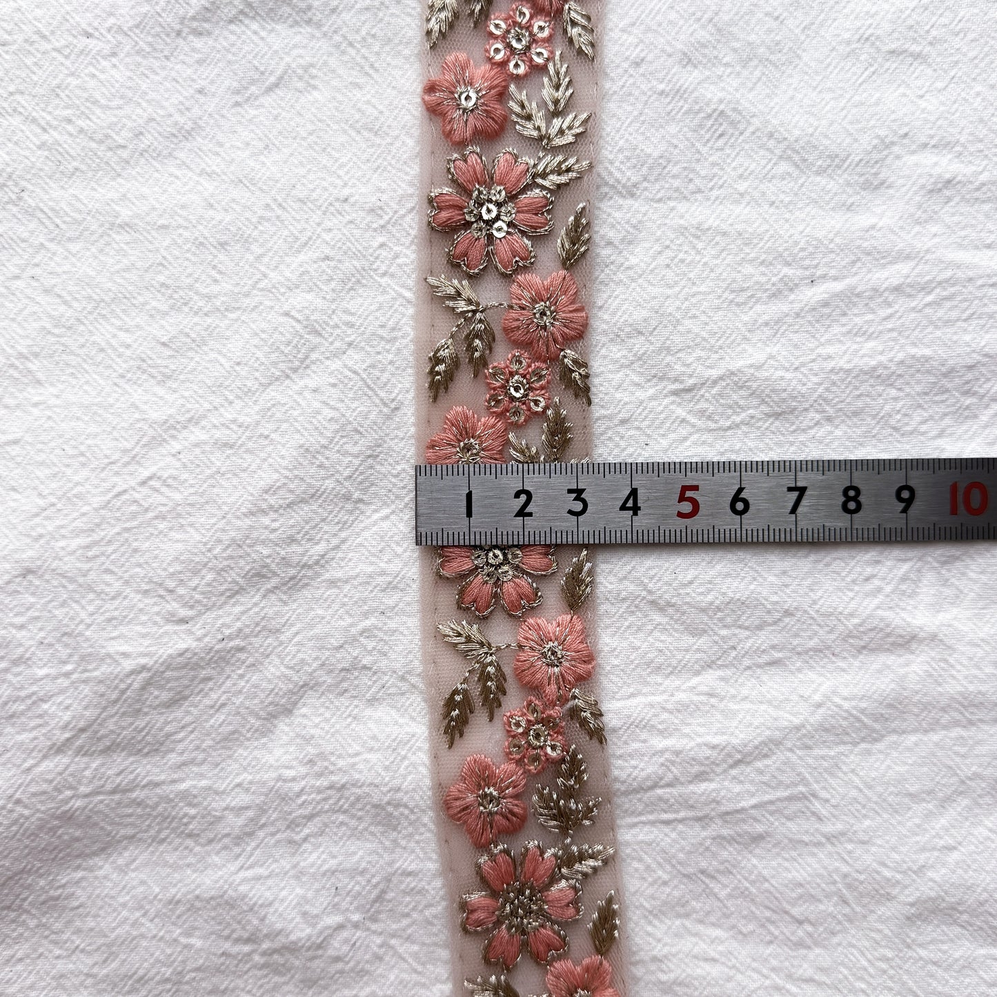 S406 インド刺繍リボン 3.5cm幅 チュール