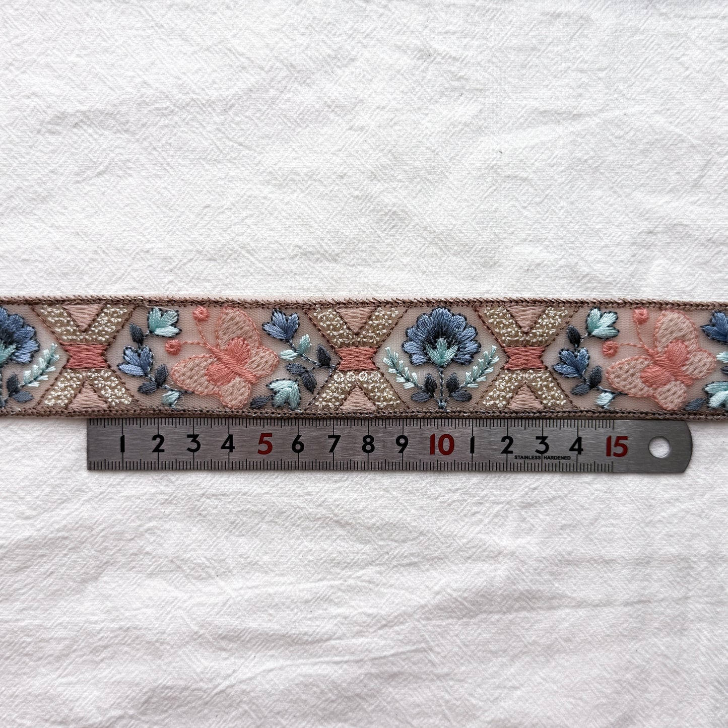 S405 インド刺繍リボン 3.5cm幅 チュール